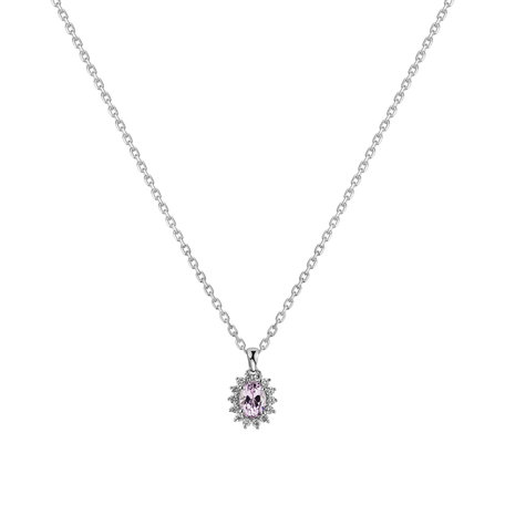 Přívěs s kunzitem a diamanty Princess Sparkle