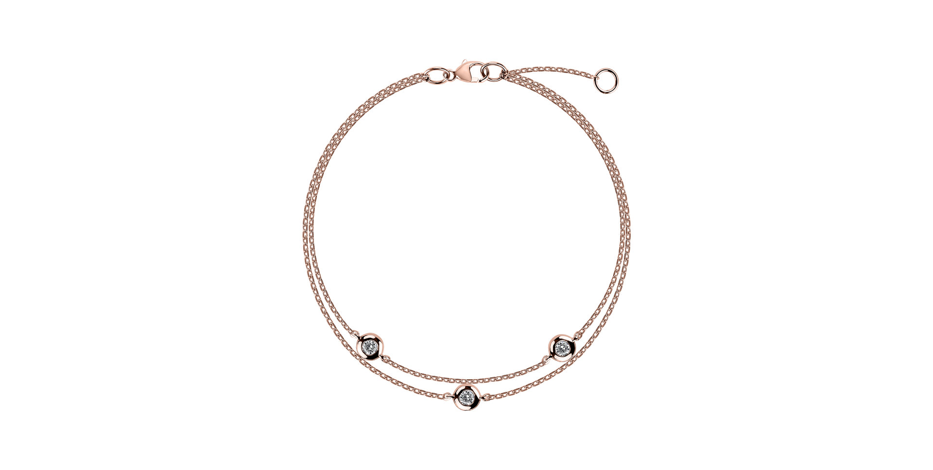 Náramek s diamanty Triple Dots