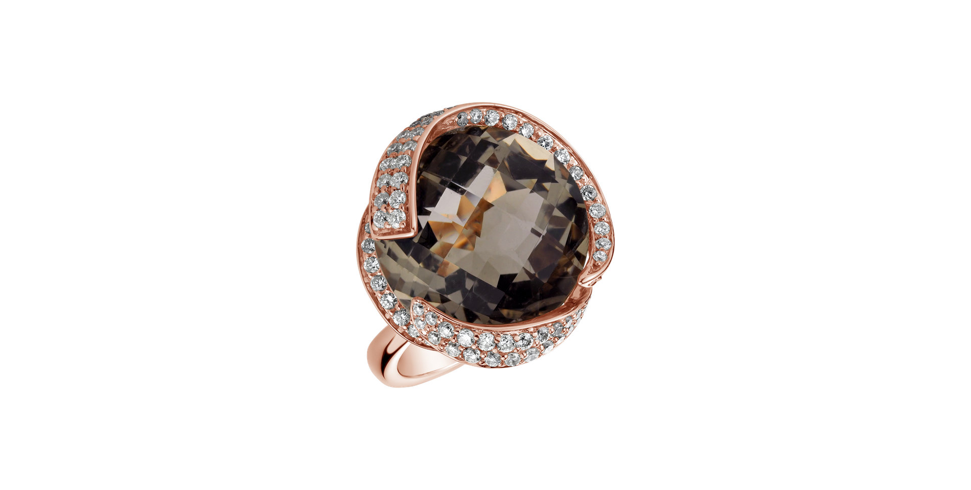 Prsten s quartzem diamanty Sunny Dream