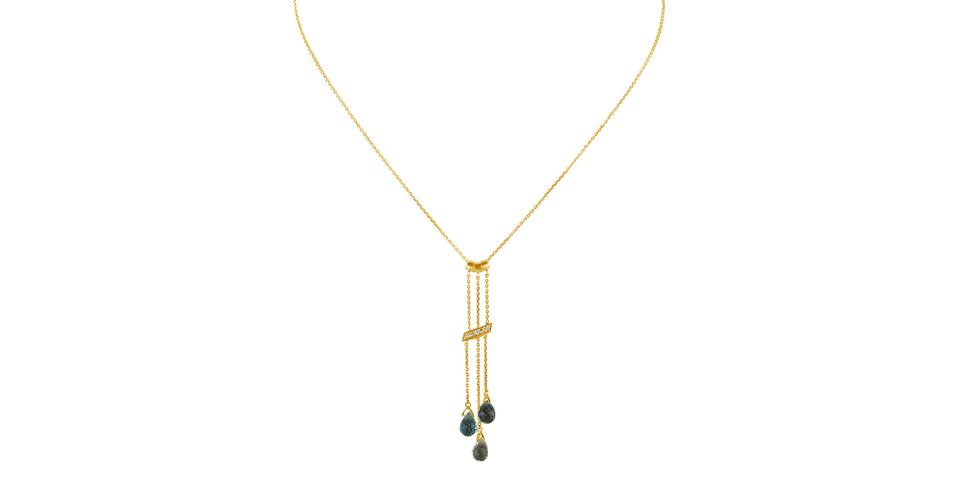 Náhrdelník s diamanty a topazy Elegant Harmony