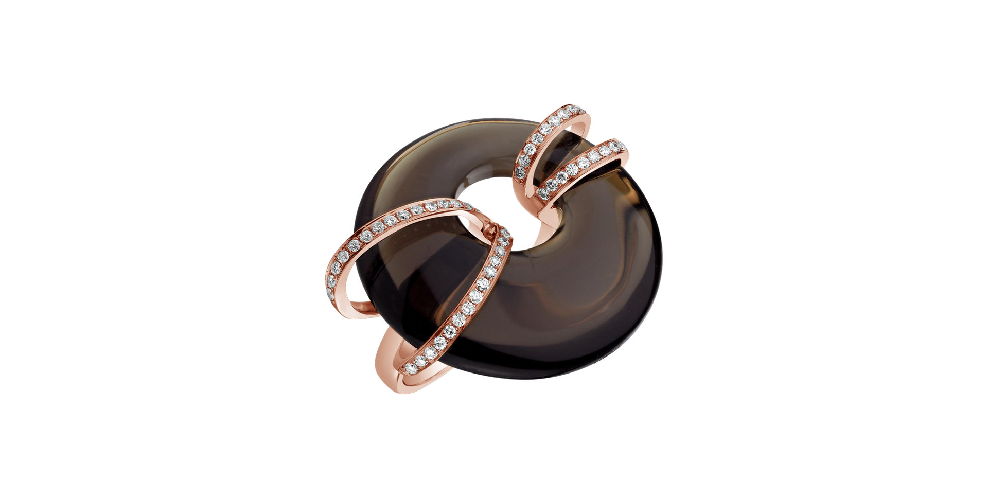 Prsten s quartzem diamanty Smoky Ring