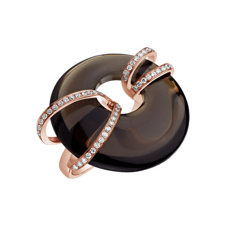 Prsten s quartzem diamanty Smoky Ring