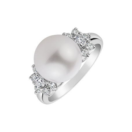 Prsten s perlou a diamanty Solomon Sea