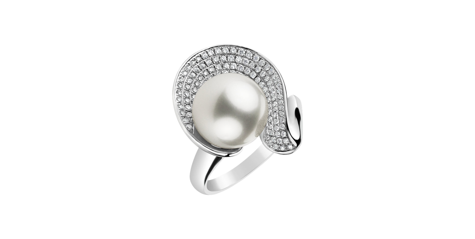 Prsten s perlou a diamanty One Pearl