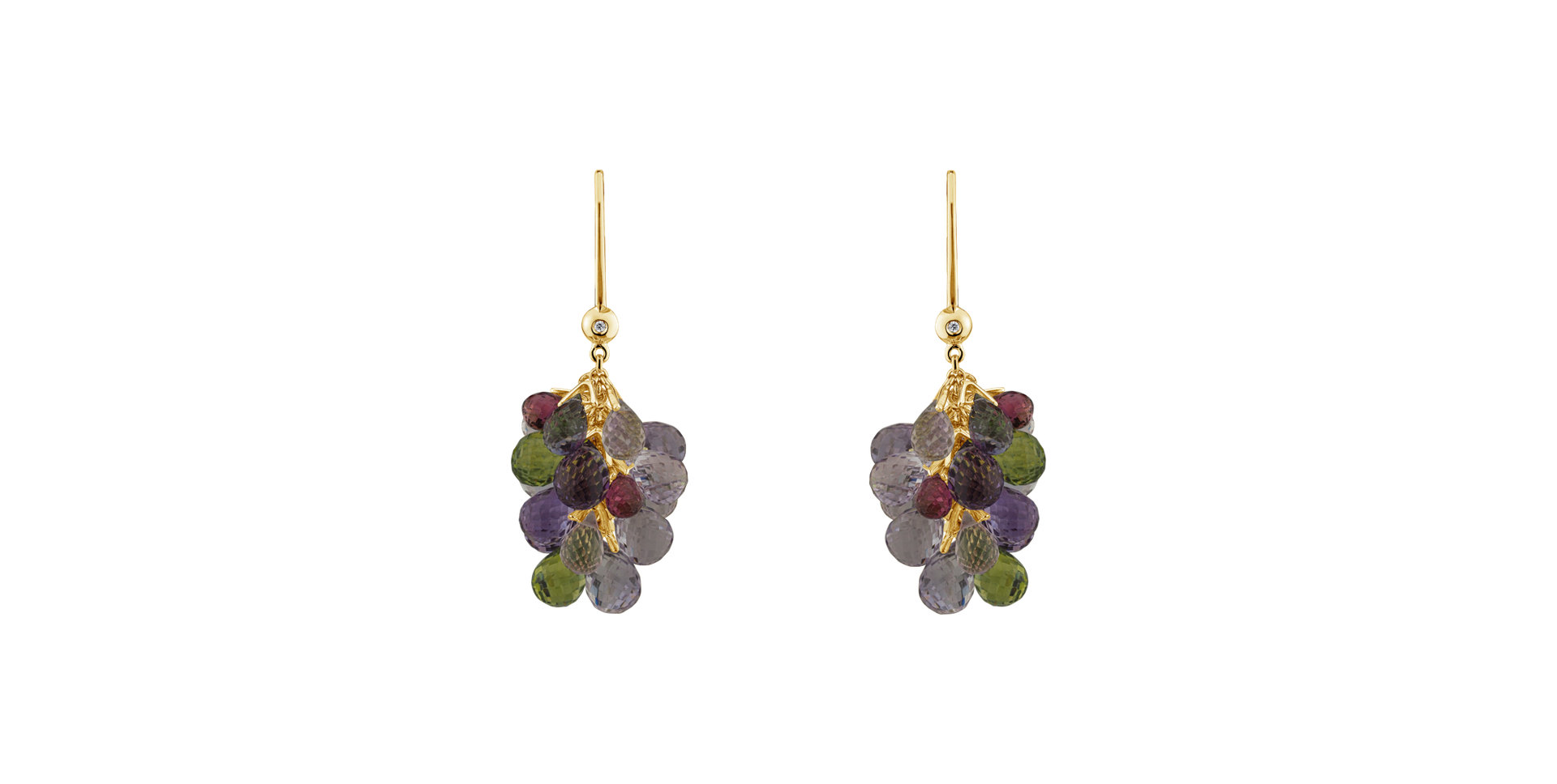 Náušnice s diamantem a drahokamy Nucci