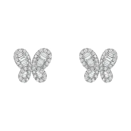 Náušnice s diamanty Godiva Butterfly
