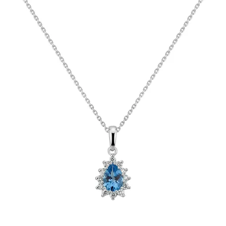 Přívěs s řetízkem s topazem a diamanty Queen Might