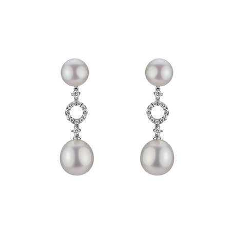 Náušnice s perlou a diamanty Zarina Pearls