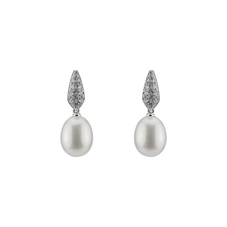 Náušnice s perlou a diamanty Tatiana Pearls