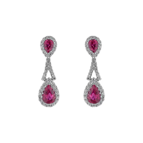 Náušnice s diamanty a rubíny Ruby Woman