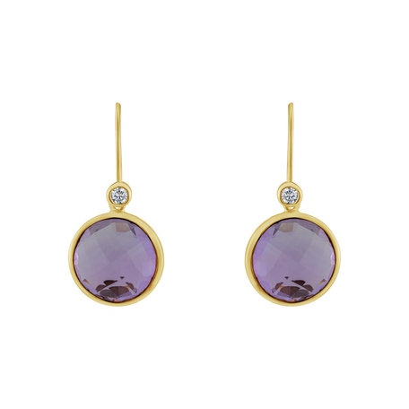 Náušnice s ametystem diamanty Purple Divination