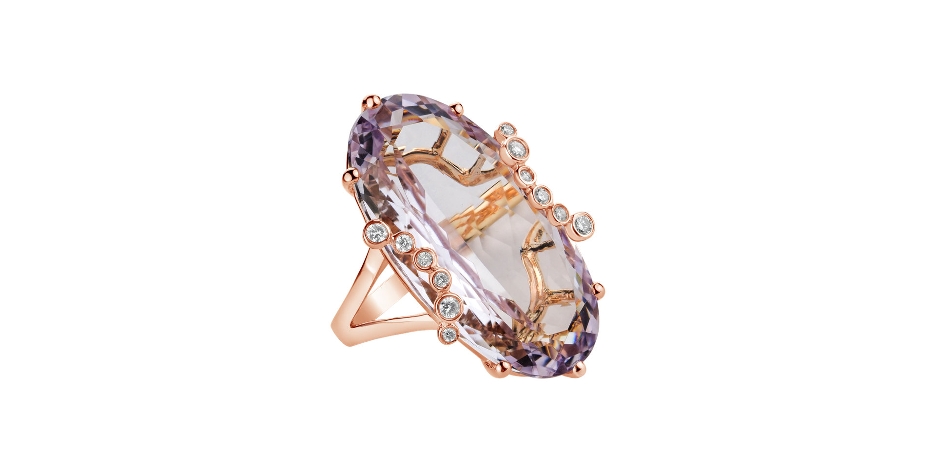 Prsten s ametystem a diamanty Nieves