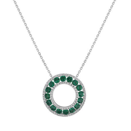 Přívěs s diamanty a smaragdy The Art Nouveau Circle