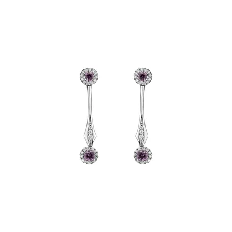 Náušnice s diamanty a safíry Paisley