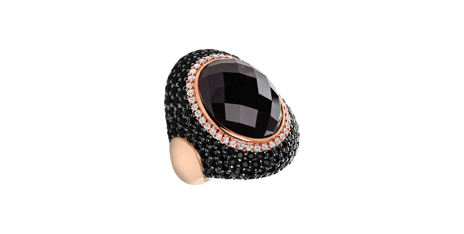 Prsten s granátem, diamanty a safíry Carnation Café