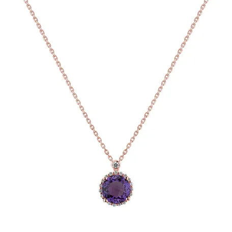 Přívěs s řetízkem s ametystem a diamanty Mystic Opulence