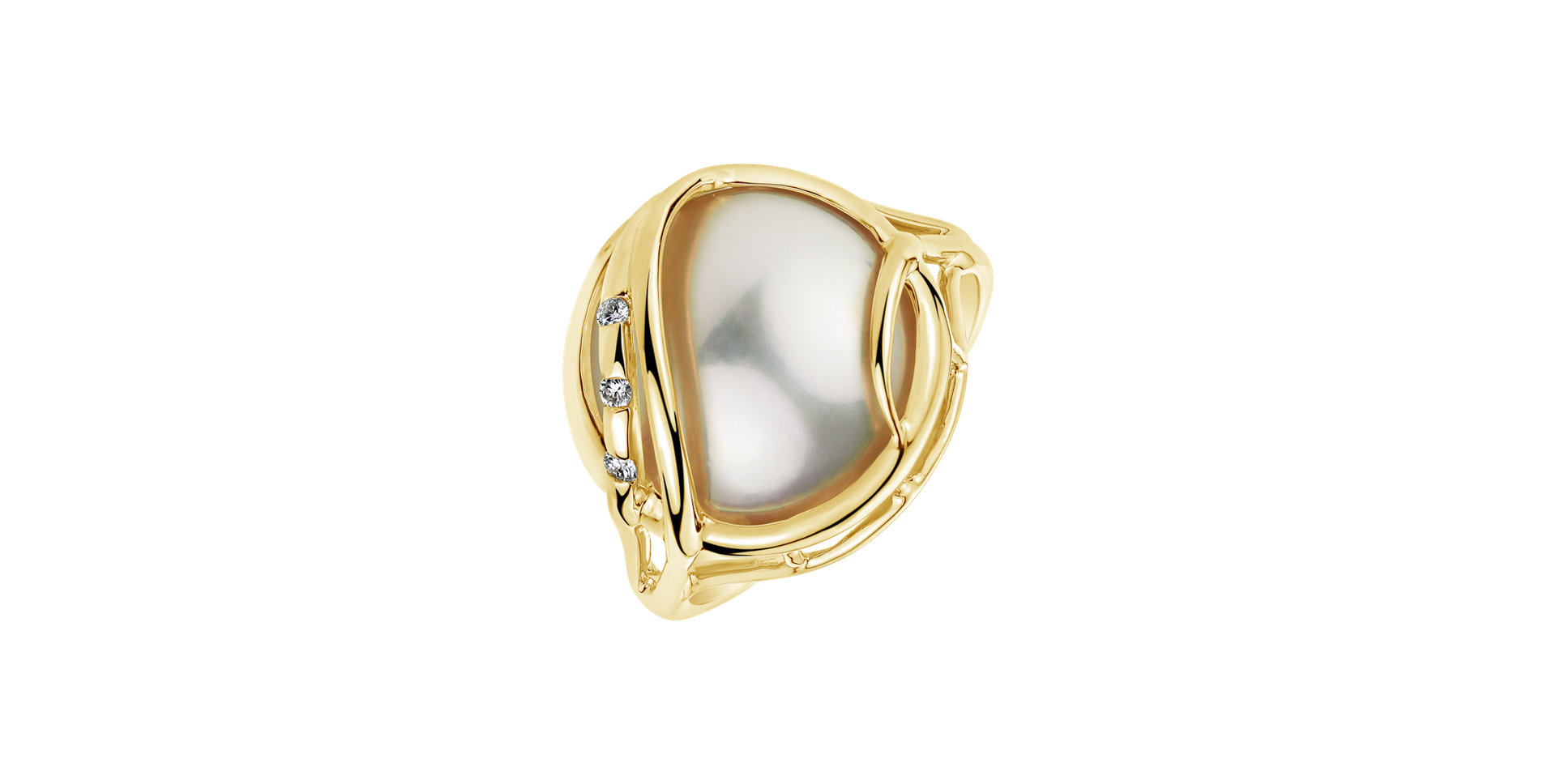 Prsten s perlou a diamanty Magnificent Pearl