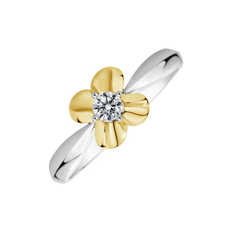 Prsten s diamantem Flower Love