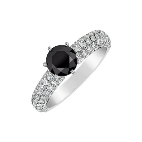 Prsten s černými a bílými diamanty Lucia