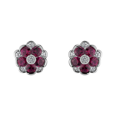 Náušnice s diamanty a rubíny Ruby Mood