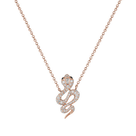 Náhrdelník s bílými a černými diamanty Snake of Eden