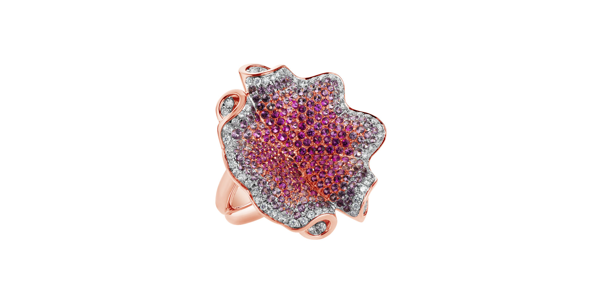 Prsten s diamanty a safíry Kayce