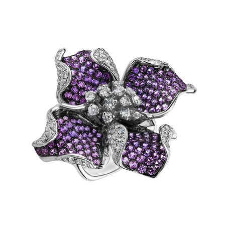 Prsten s diamanty a safíry Chic Jasmine