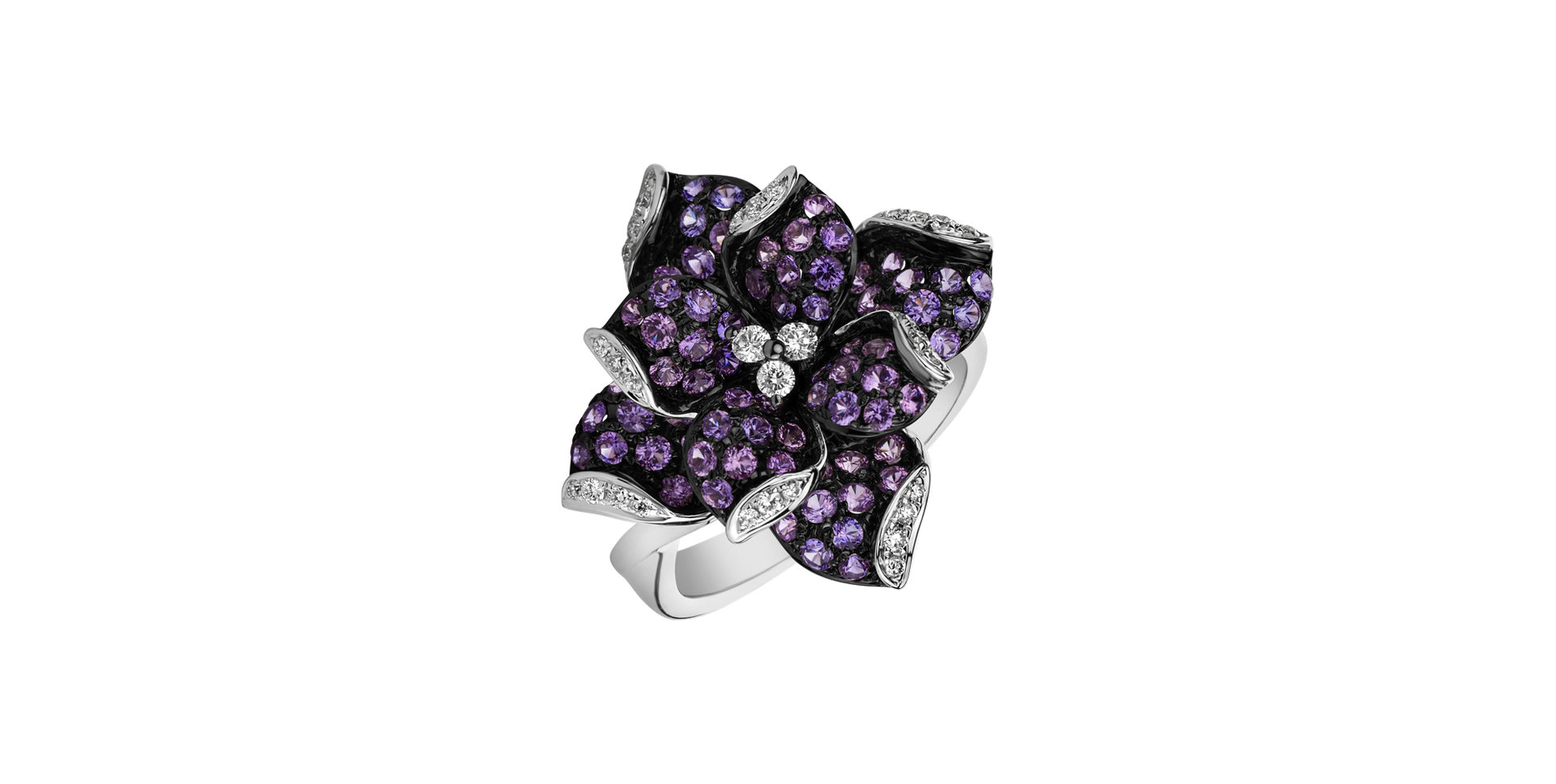 Prsten s diamanty a safíry Angel Jasmine