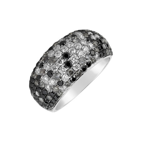 Prsten s černými a bílými diamanty Marwan