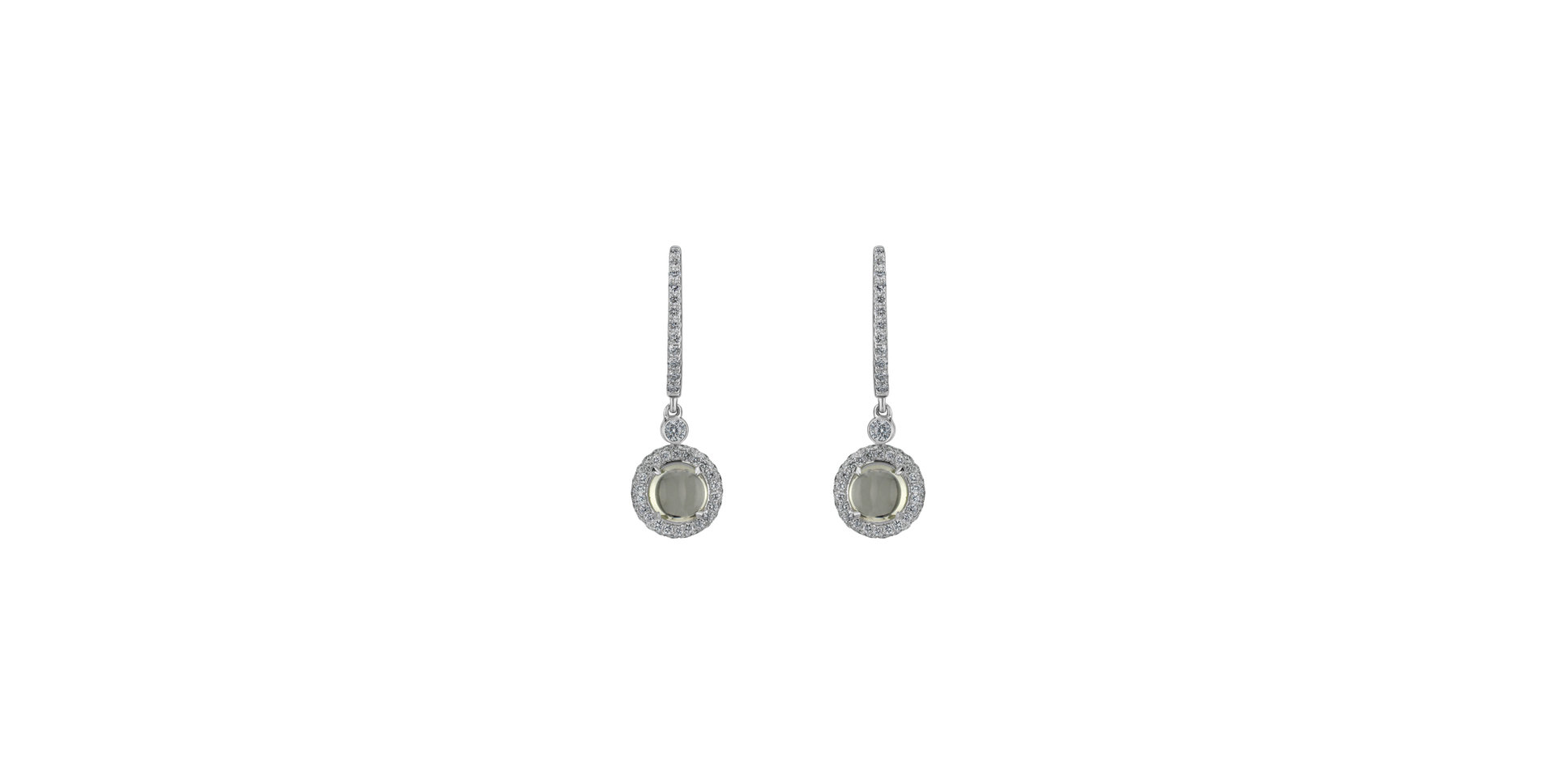 Náušnice s quartzem a diamanty Cassiel