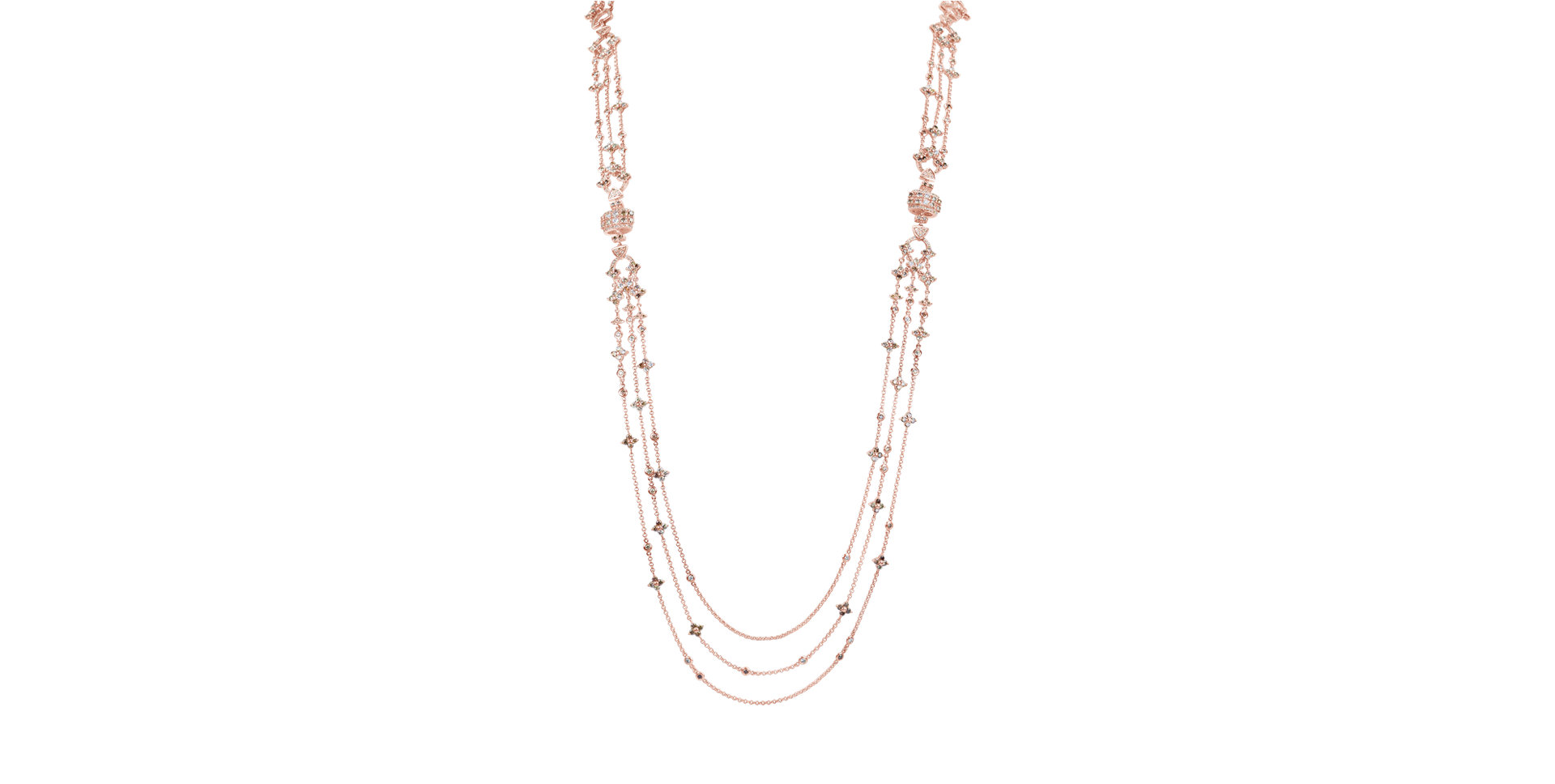 Náhrdelník s bílými a hnědými diamanty Eternal Essence