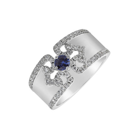 Prsten s safírem a diamanty Royal Sapphire