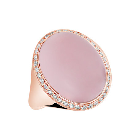 Prsten s růženínem a diamanty Scarlet Desire