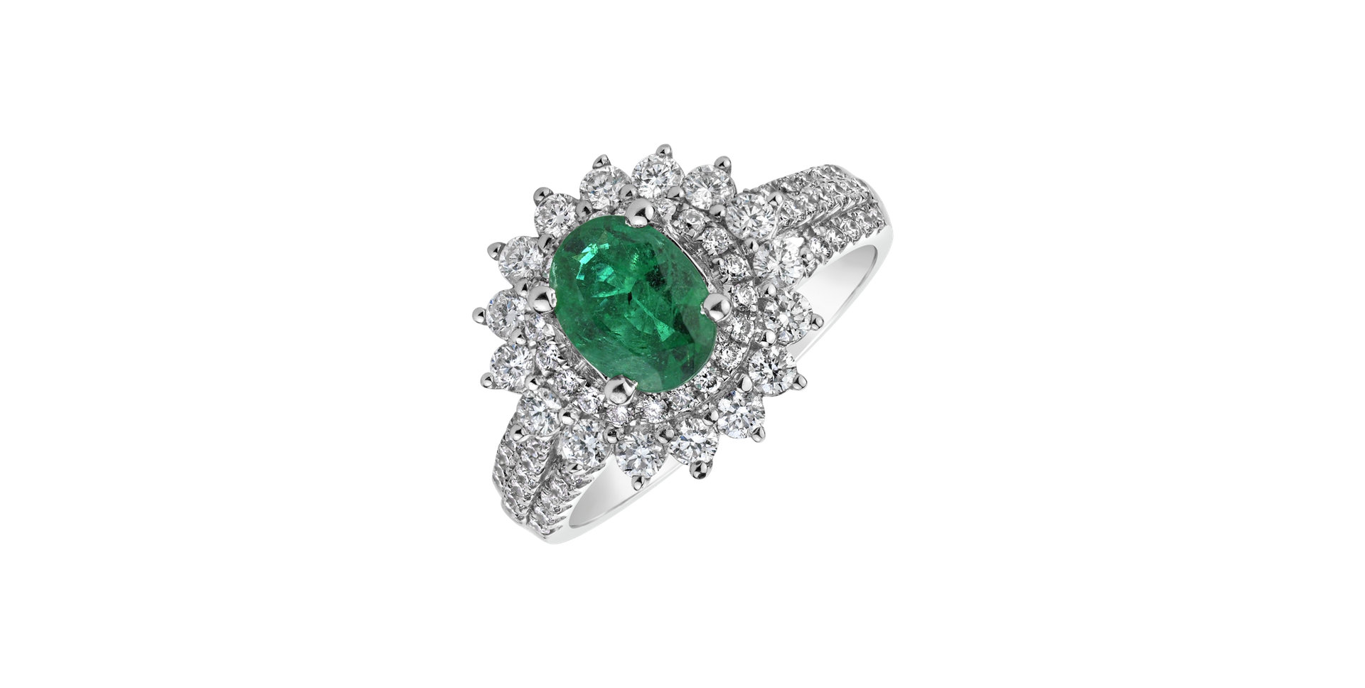 Prsten se smaragdem a diamanty Green Cabinet
