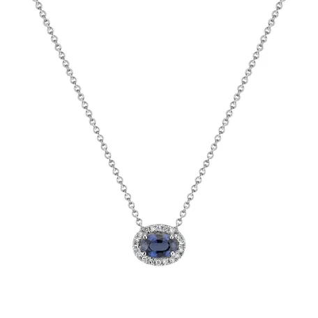 Přívěs s řetízkem se safírem a diamanty Noble Elegance