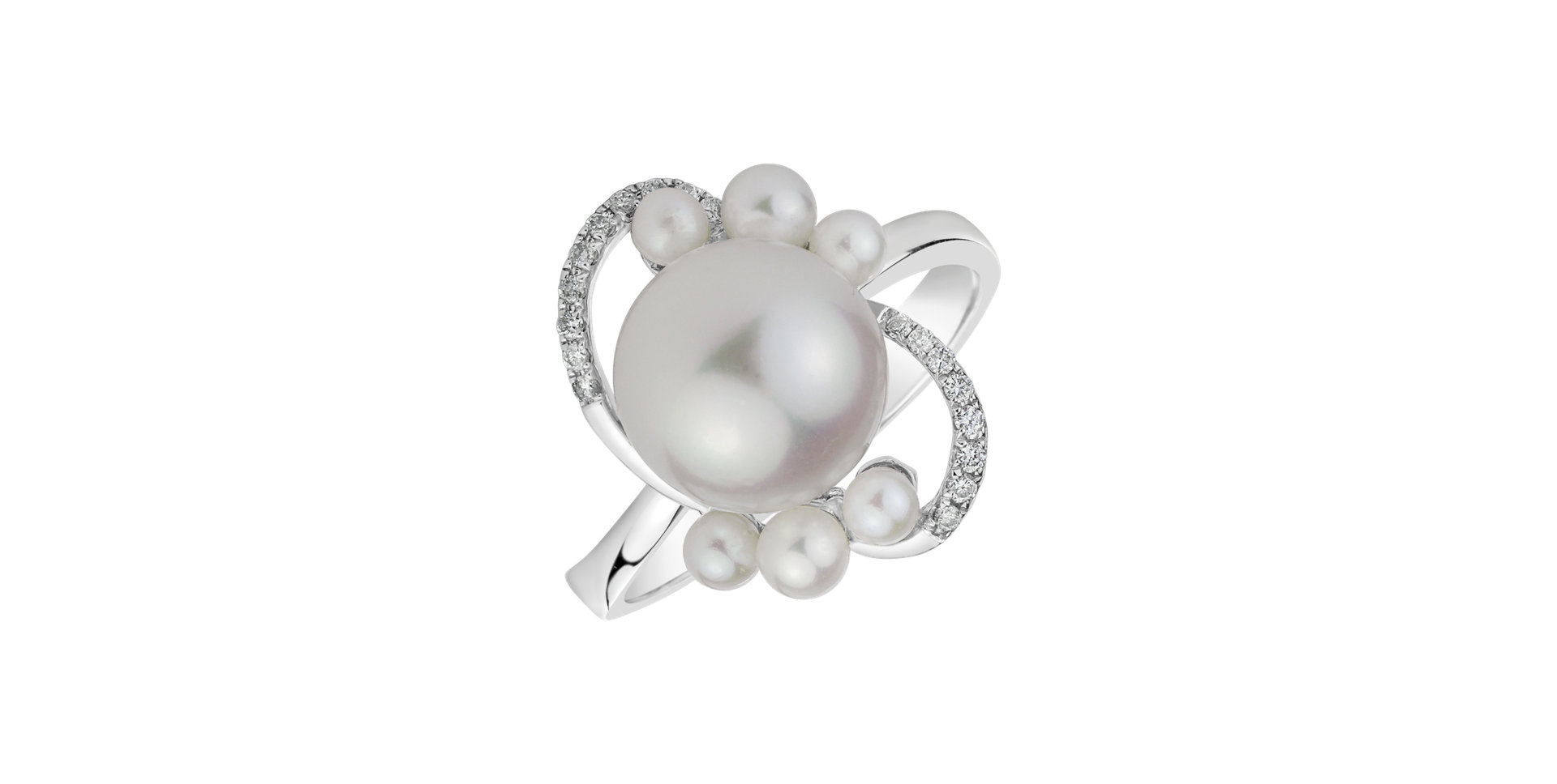 Prsten s perlami a diamanty Celestial Pearls