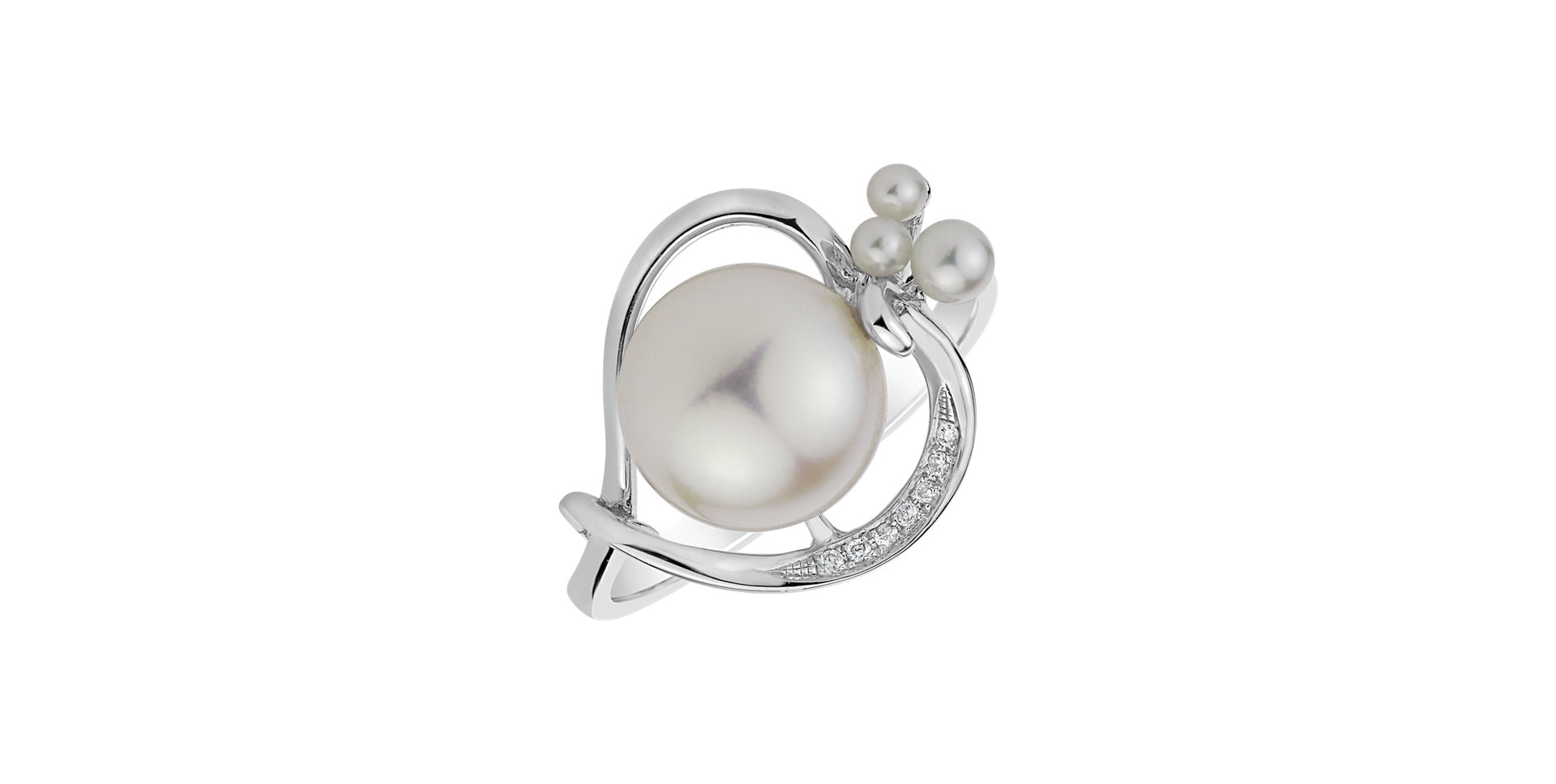 Prsten s perlou a diamanty Pearl Miracle
