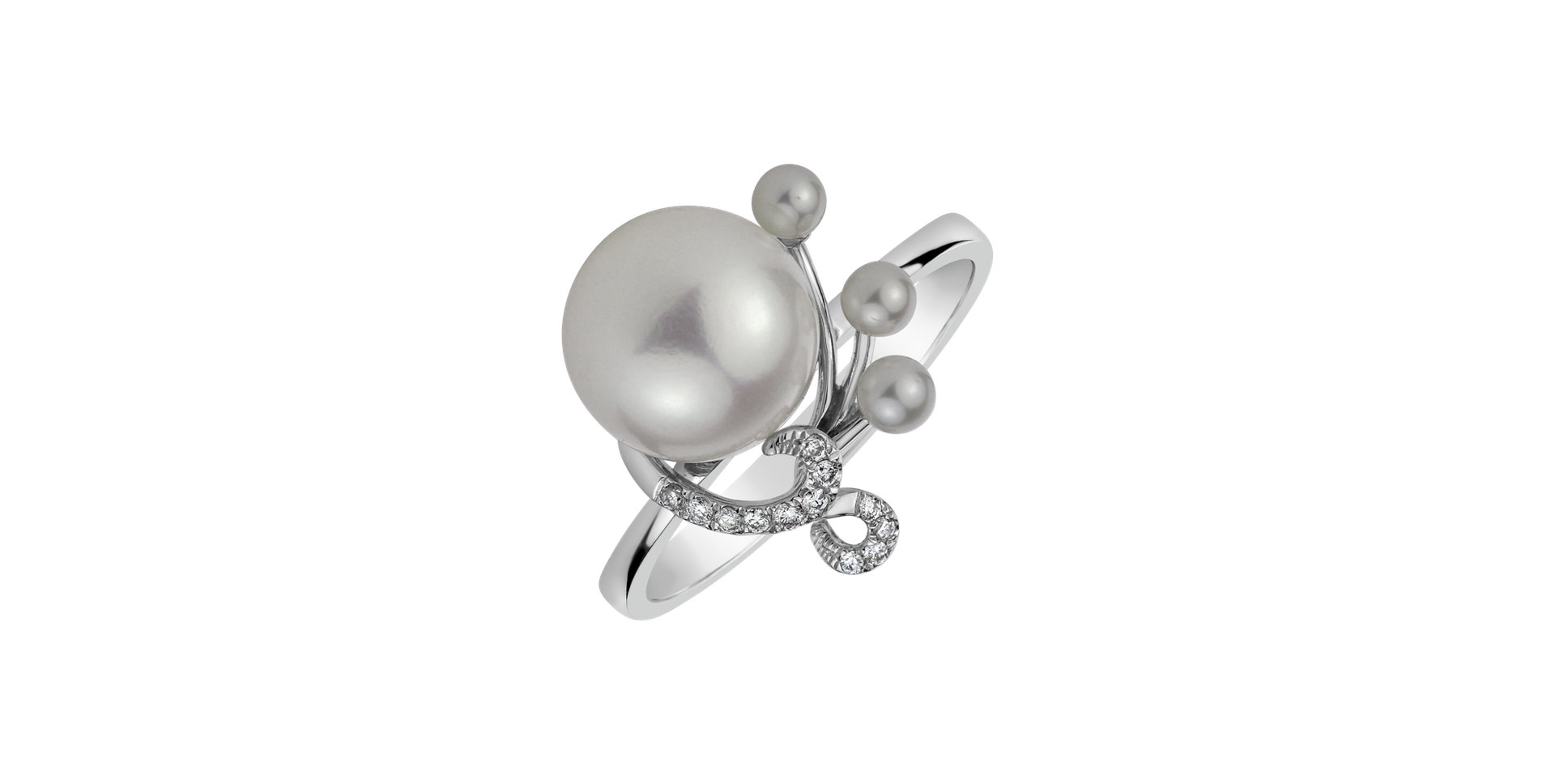 Prsten s perlou a diamanty Nymph Miracle