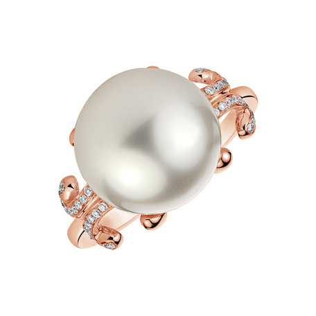Prsten s perlou a diamanty Tussaud