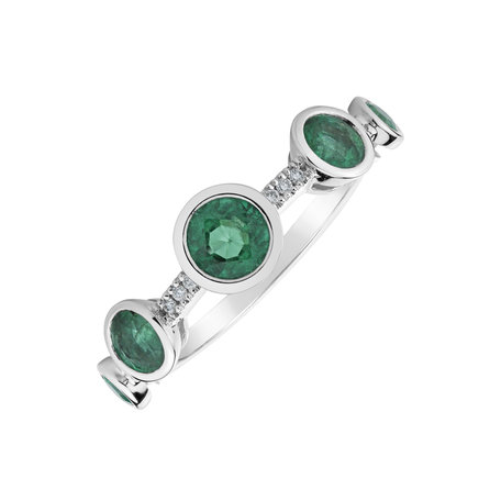 Prsten s diamanty a smaragdy Galaxy of Passion
