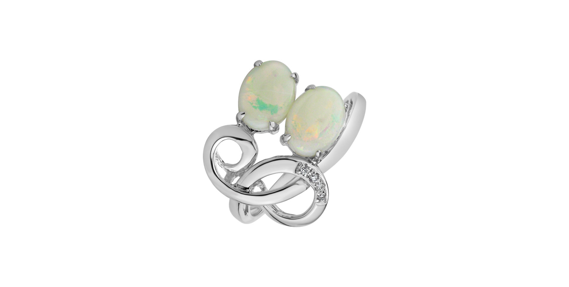 Prsten s opály a diamanty Opal Whisper