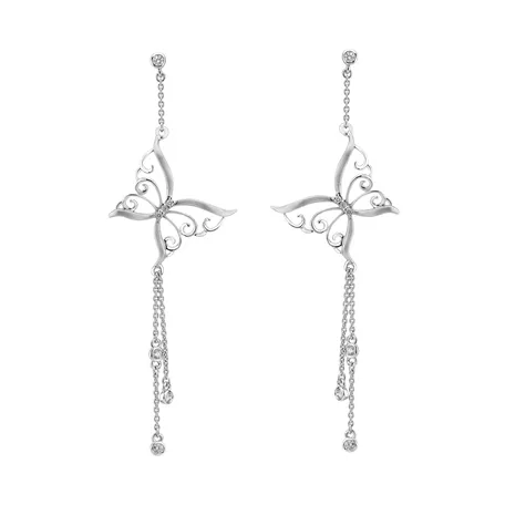 Náušnice s diamanty Butterfly Diamond Flight