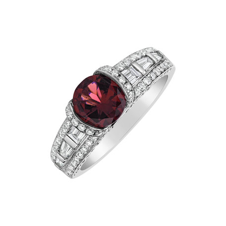 Prsten s turmalínem a diamanty Red Treasure