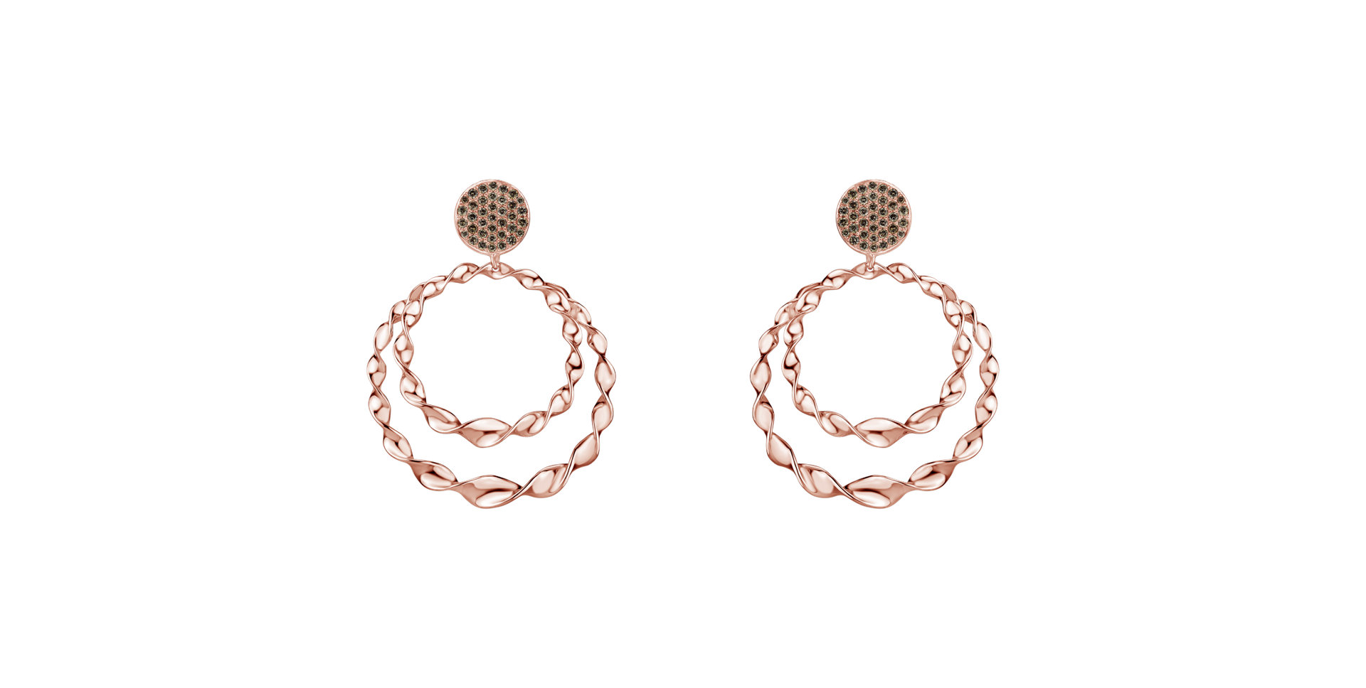 Náušnice s hnědými diamanty Arabic Treasure