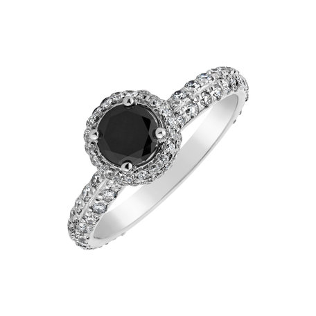 Prsten s černými a bílými diamanty Ricarda