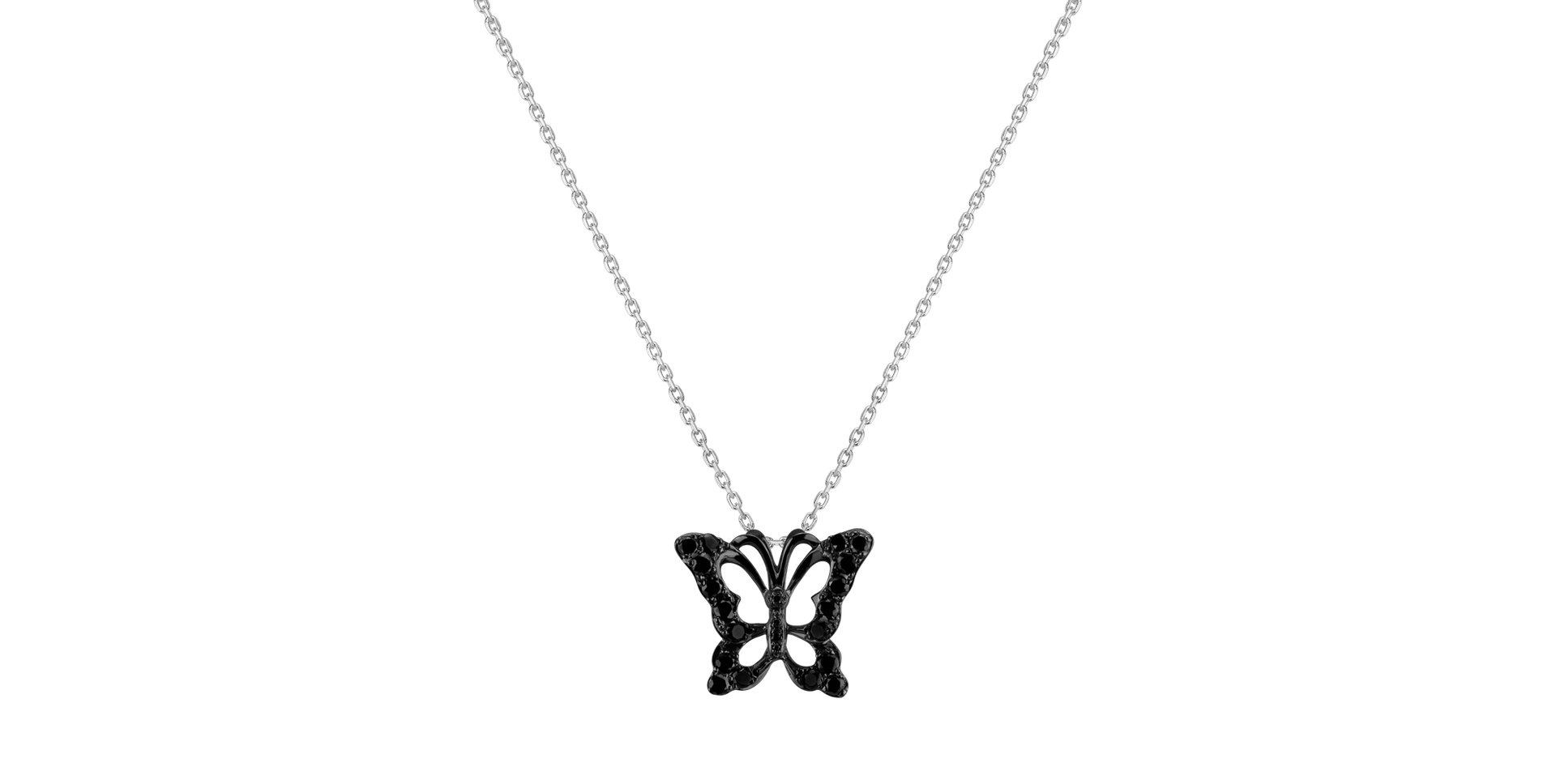 Přívěs s černými diamanty Butterfly Gem