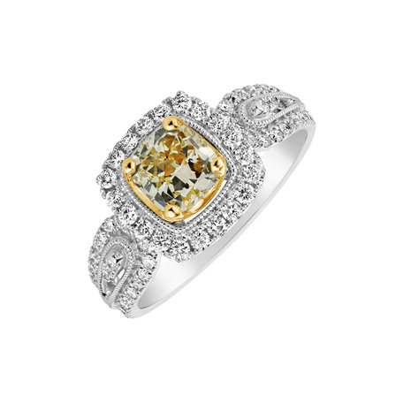 Prsten s bílými a žlutými diamanty Solar Treasure