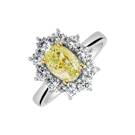Prsten s bílými a žlutými diamanty Argelia
