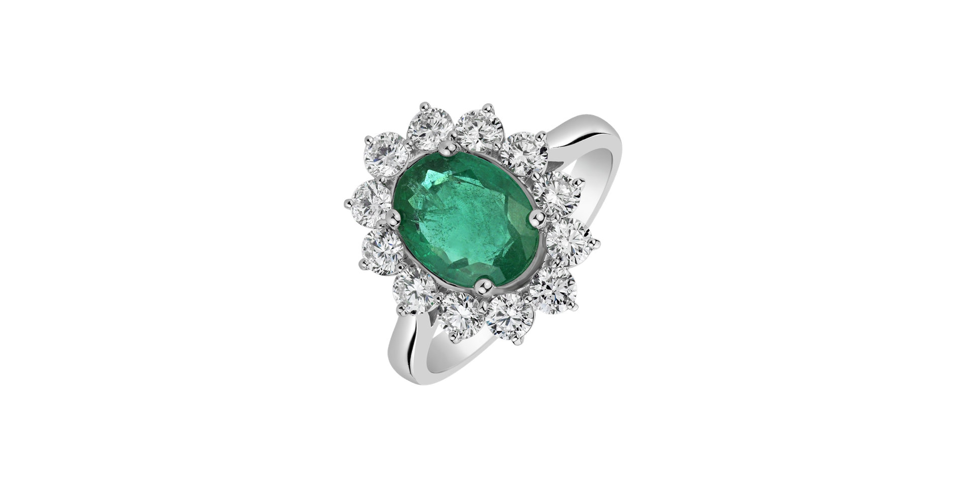Prsten se smaragdem a diamanty Princess Aurora