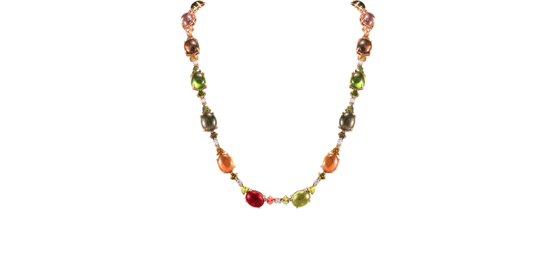 Náhrdelník s diamanty a turmalíny Caesarean Dream